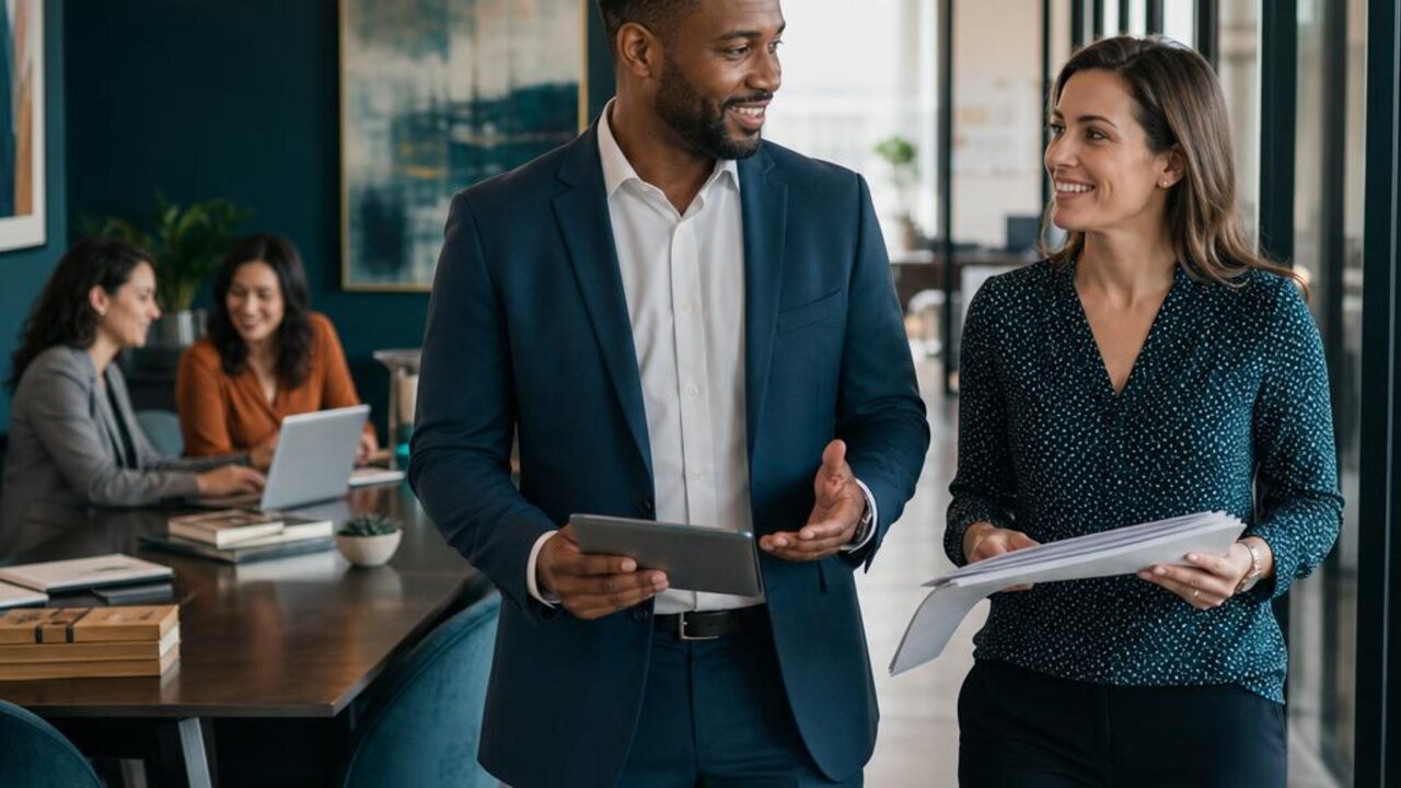 Approachable small law firm team actively working together on how to turn more law firm leads into paying clients